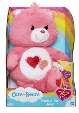 Care Bears 12" Love Bear Plush With DVD